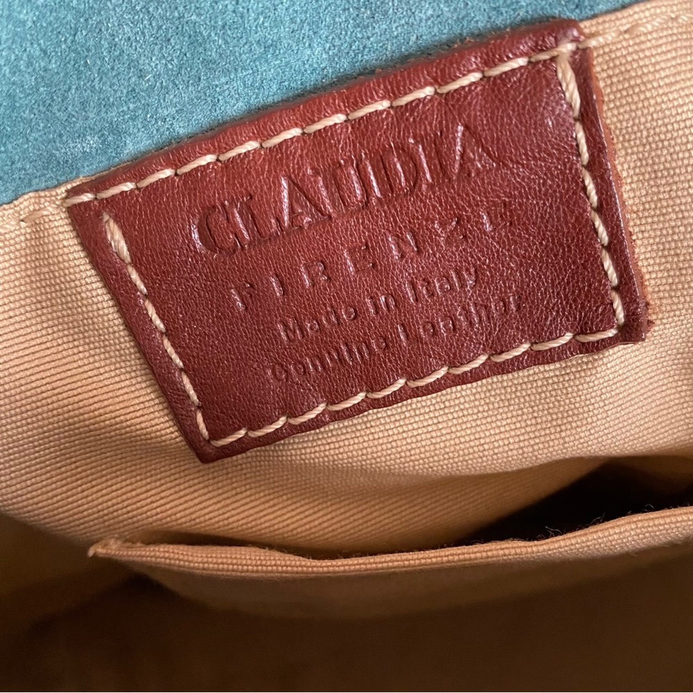 Claudia Firenze Quilted Drawstring
Nubuck Leather Handbag Studded
Bucket Bag - Picture 16 of 16